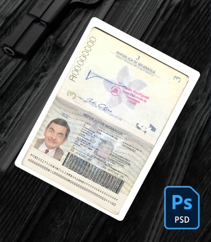 Nicaragua passport PSD